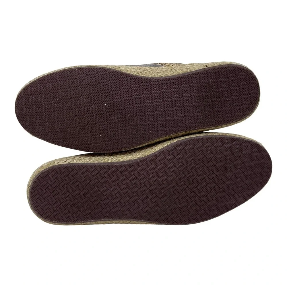 Cole Haan Mens Gray Suede Neutral Leather Slip On Espadrille Loafers 9.5M Casual